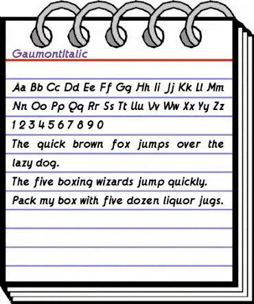 GaumontItalic Regular animated font preview
