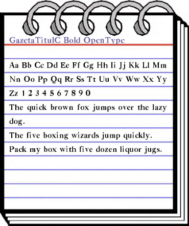 GazetaTitulC Bold animated font preview