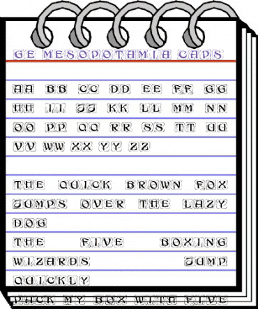 GE Mesopotamia Caps Regular animated font preview