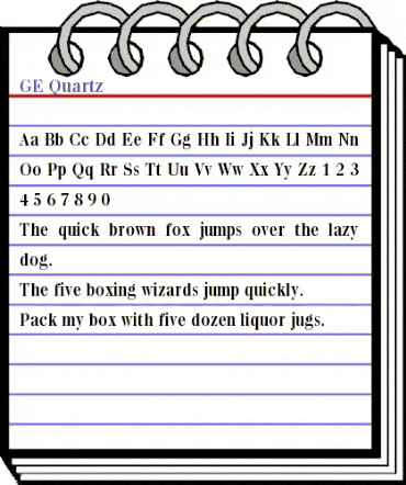 GE Quartz Regular animated font preview
