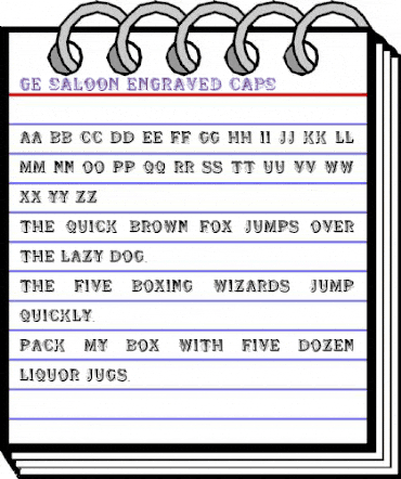 GE Saloon Engraved Caps Regular animated font preview GE Saloon Engraved Caps Regular animated font preview