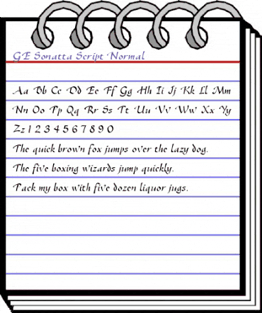 GE Sonatta Script Normal animated font preview