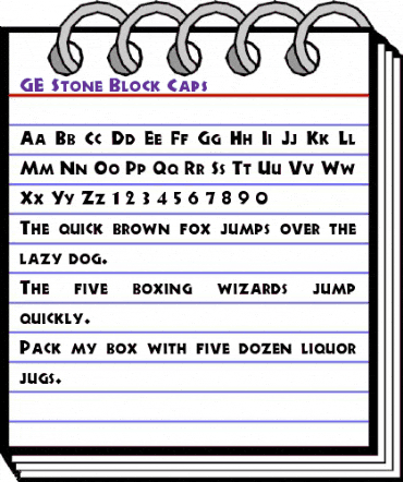 GE Stone Block Caps Regular animated font preview GE Stone Block Caps Regular animated font preview