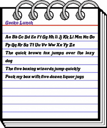 Gecko Lunch Gecko Lunch animated font preview