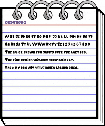 GEDEBOOG Regular animated font preview