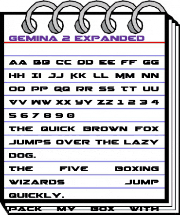 Gemina 2 Expanded Expanded animated font preview