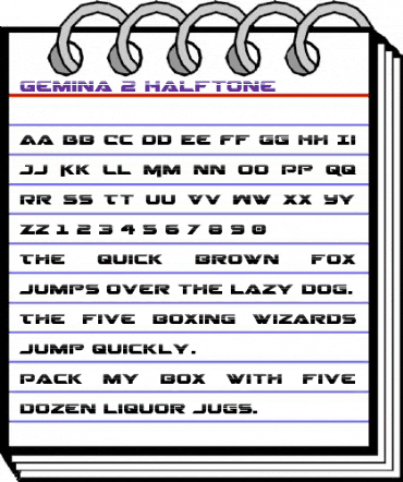 Gemina 2 Halftone Regular animated font preview