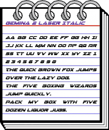 Gemina 2 Laser Italic Italic animated font preview Gemina 2 Laser Italic Italic animated font preview