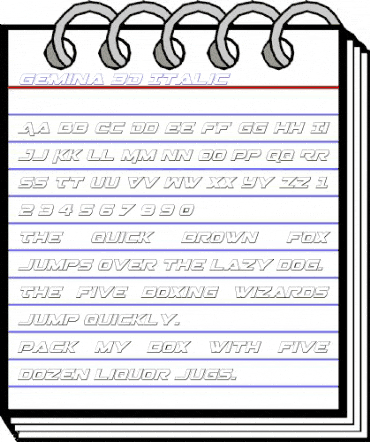 Gemina 3D Italic Italic animated font preview Gemina 3D Italic Italic animated font preview
