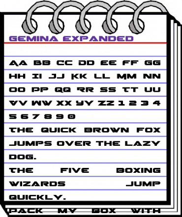 Gemina Expanded Expanded animated font preview Gemina Expanded Expanded animated font preview