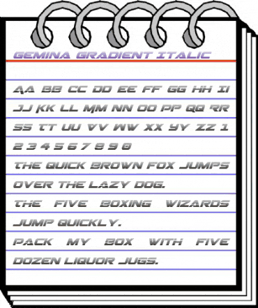 Gemina Gradient Italic Italic animated font preview Gemina Gradient Italic Italic animated font preview