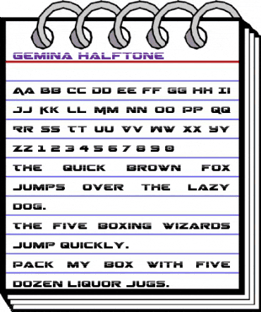 Gemina Halftone Regular animated font preview