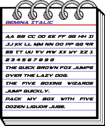 Gemina Italic Italic animated font preview Gemina Italic Italic animated font preview