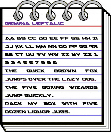Gemina Leftalic Italic animated font preview Gemina Leftalic Italic animated font preview