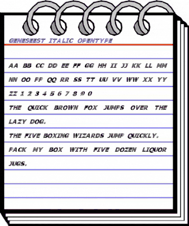 Genesee St Italic animated font preview Genesee St Italic animated font preview