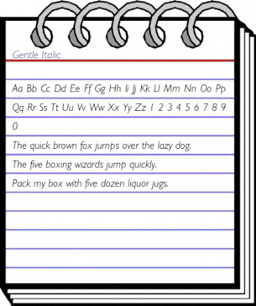 Gentle Italic animated font preview