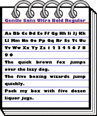 Gentle Sans Ultra Bold Regular animated font preview Gentle Sans Ultra Bold Regular animated font preview