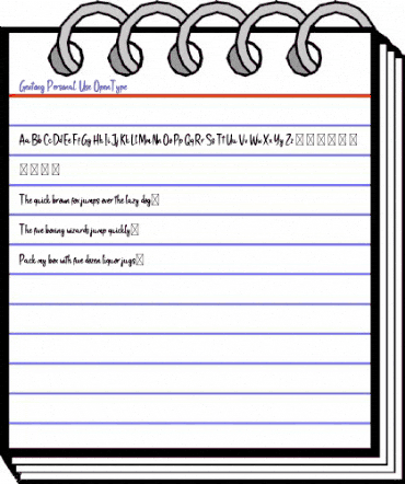 Gentong Personal Use animated font preview