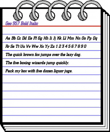 Geo 957 Bold Italic animated font preview Geo 957 Bold Italic animated font preview