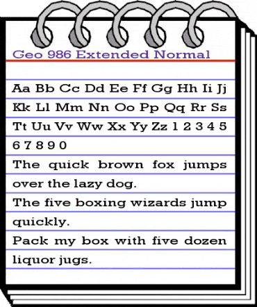 Geo 986 Extended Normal animated font preview