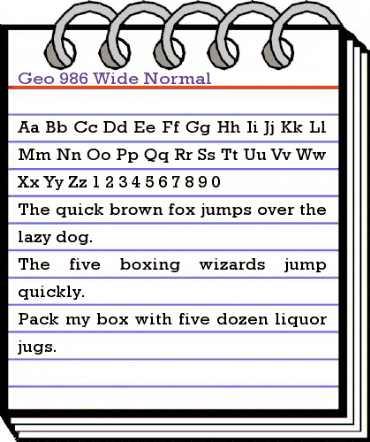 Geo 986 Wide Normal animated font preview
