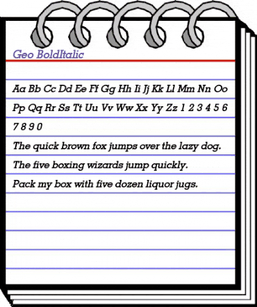 Geo BoldItalic animated font preview Geo BoldItalic animated font preview