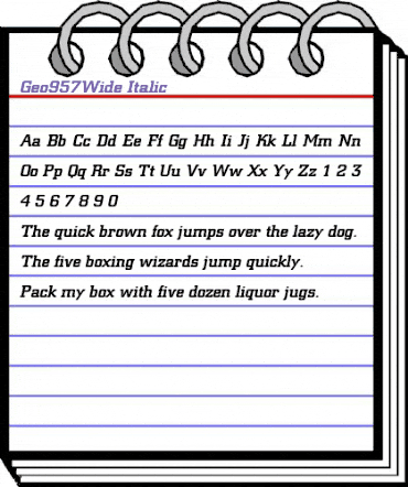 Geo957Wide Italic animated font preview Geo957Wide Italic animated font preview