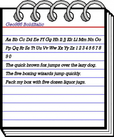 Geo986 BoldItalic animated font preview Geo986 BoldItalic animated font preview