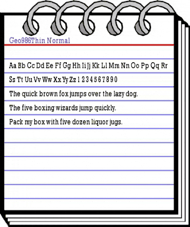 Geo986Thin Normal animated font preview