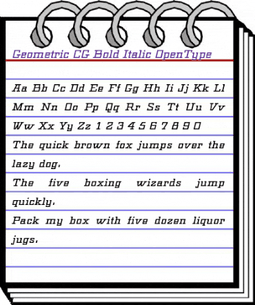 Geometric CG Bold Italic animated font preview Geometric CG Bold Italic animated font preview