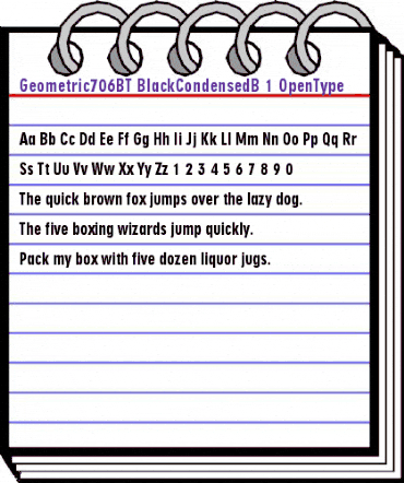 Geometric 706 Black Condensed animated font preview