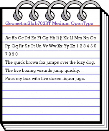 Geometric Slabserif 703 Medium animated font preview Geometric Slabserif 703 Medium animated font preview