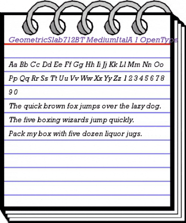 Geometric Slabserif 712 Medium Italic animated font preview Geometric Slabserif 712 Medium Italic animated font preview