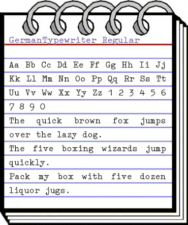 GermanTypewriter Regular animated font preview