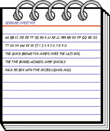 GERRUNK Regular animated font preview