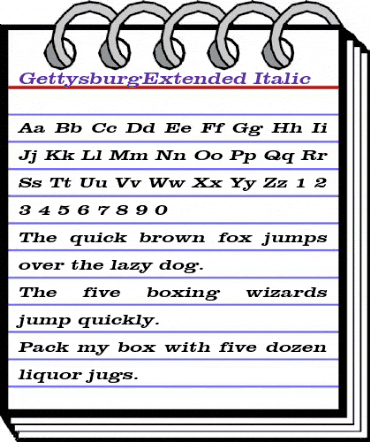 GettysburgExtended Italic animated font preview GettysburgExtended Italic animated font preview