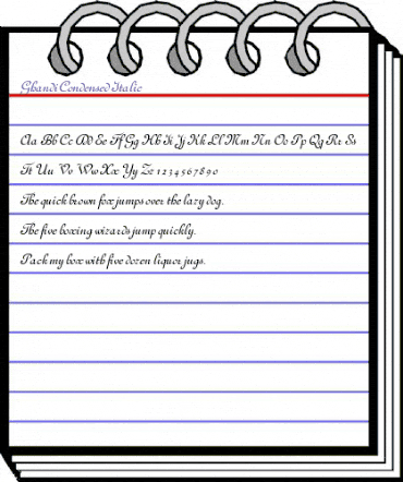 GhandiCondensed Italic animated font preview