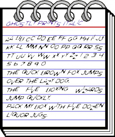 Ghostly Prints Italic animated font preview