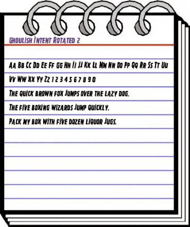 Ghoulish Intent Rotated 2 Regular animated font preview Ghoulish Intent Rotated 2 Regular animated font preview