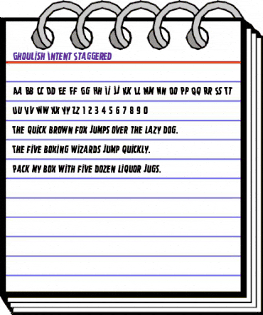Ghoulish Intent Staggered Regular animated font preview Ghoulish Intent Staggered Regular animated font preview