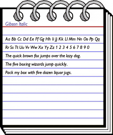 Gibson Italic animated font preview