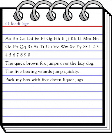 GildedCage Regular animated font preview