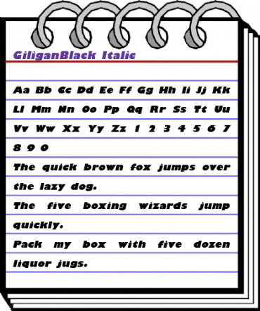 GiliganBlack Italic animated font preview GiliganBlack Italic animated font preview