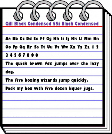 Gill Black Condensed SSi Black Condensed animated font preview Gill Black Condensed SSi Black Condensed animated font preview