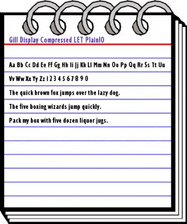 Gill Display Compressed LET Plain animated font preview Gill Display Compressed LET Plain animated font preview
