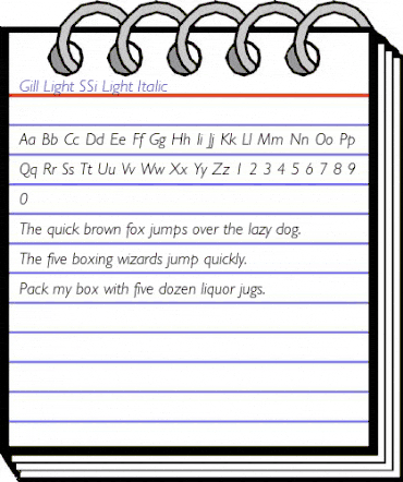 Gill Light SSi Light Italic animated font preview Gill Light SSi Light Italic animated font preview