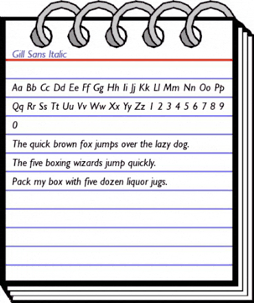 Gill Sans Italic animated font preview Gill Sans Italic animated font preview