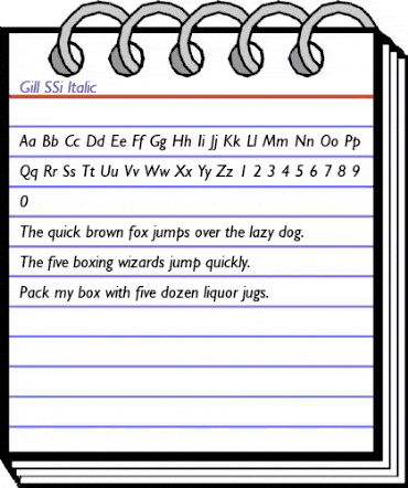 Gill SSi Italic animated font preview Gill SSi Italic animated font preview