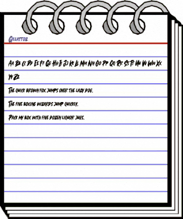 Gillattoz Regular animated font preview