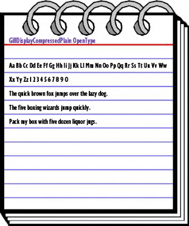 Gill Display Compressed Plain animated font preview Gill Display Compressed Plain animated font preview